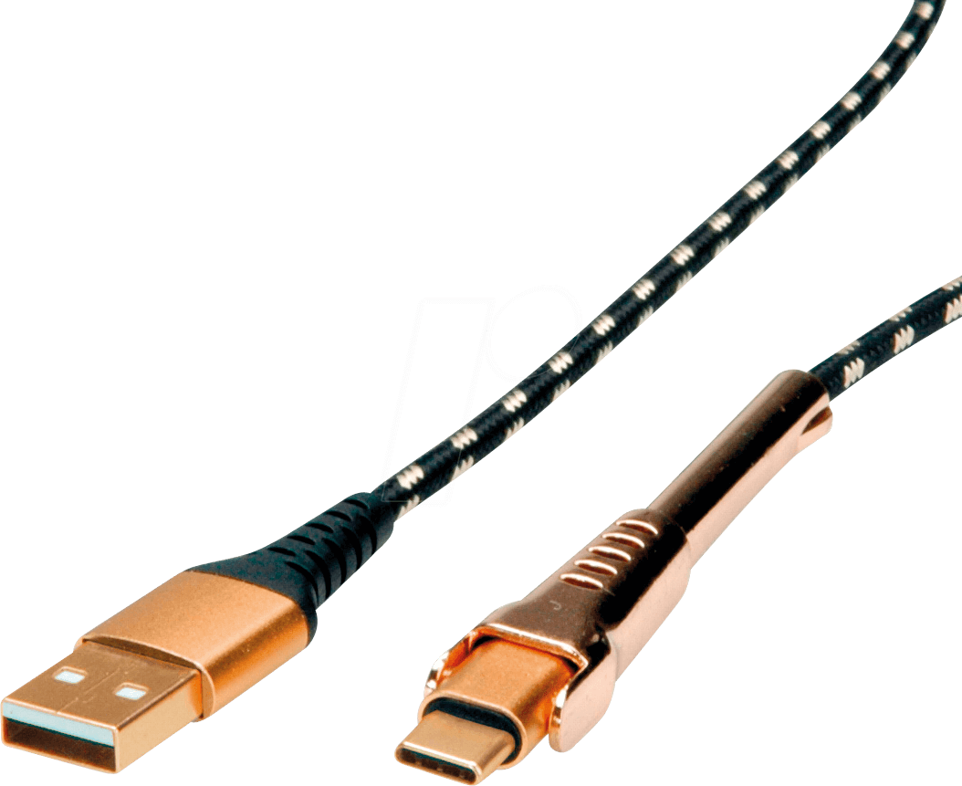 ROLINE 11028920 - Sync- & Ladekabel, USB-A -> C, Stütze, 1,0 m von ROLINE GOLD