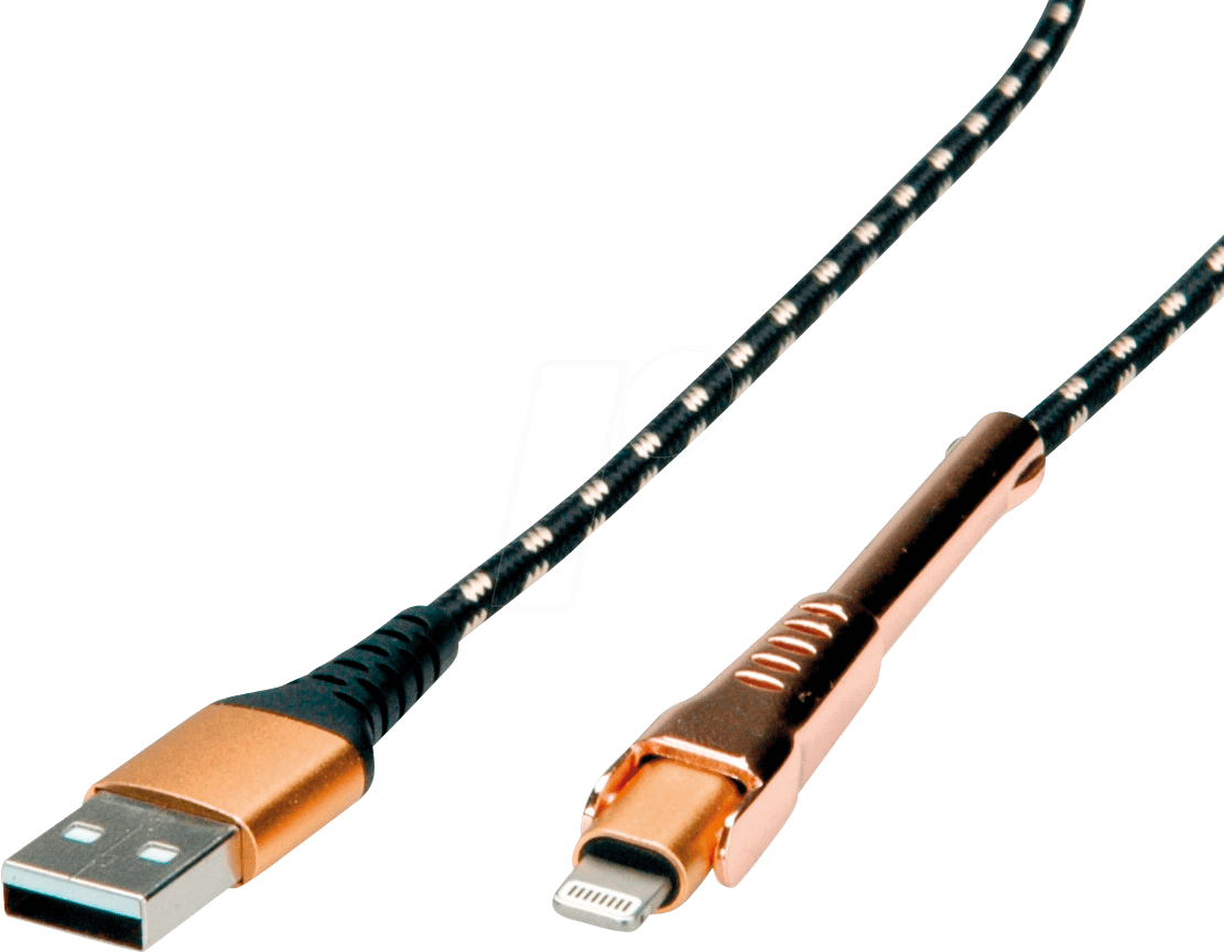 ROLINE 11028923 - Sync- & Ladekabel, USB-A -> Lightning, Stütze, 1,0 m von ROLINE GOLD