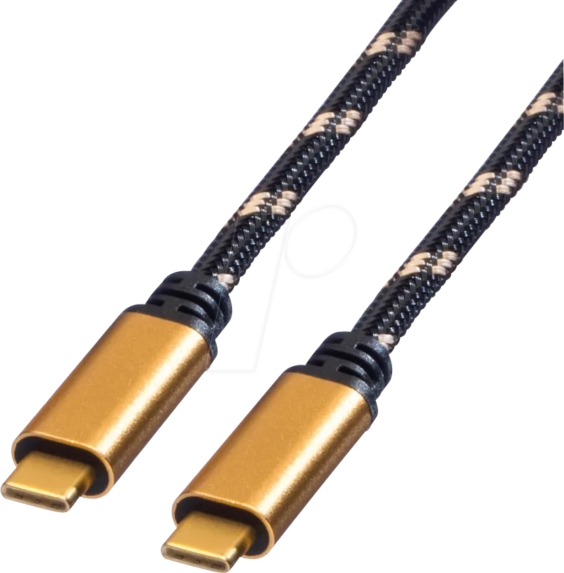 ROLINE 11029038 - USB 40 Gb/s Kabel, C Stecker auf C Stecker, 100W, schwarz/gold, ROLINE 11029038 - USB 40 Gb/s Kabel, C Stecker auf C Stecker, 100W, schwarz/gold, von ROLINE GOLD