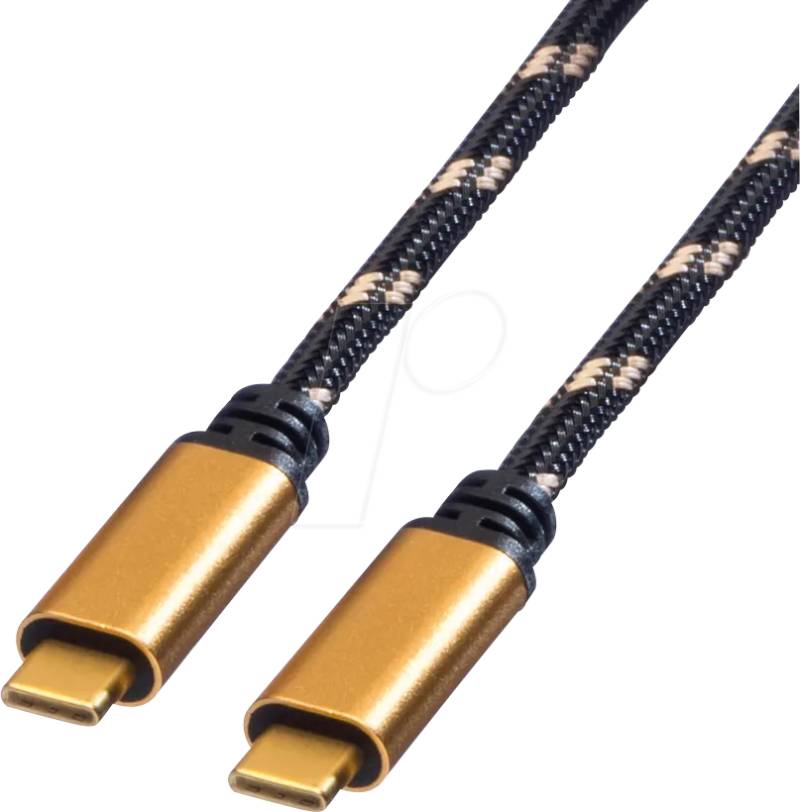 ROLINE 11029039 - USB 40 Gb/s Kabel, C Stecker auf C Stecker, 100W, schwarz/gold, von ROLINE GOLD