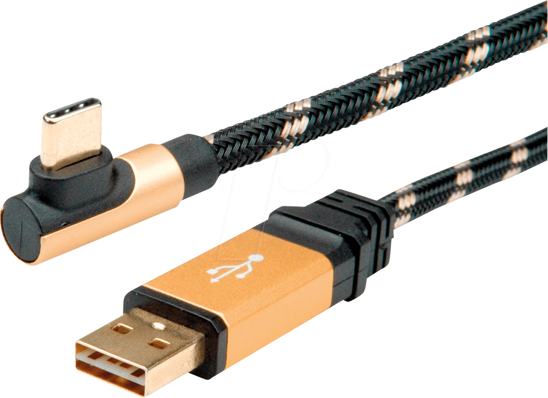 ROLINE 11029062 - USB 2.0 Kabel, A Stecker auf C Stecker, gewinkelt, 3,0 m von ROLINE GOLD