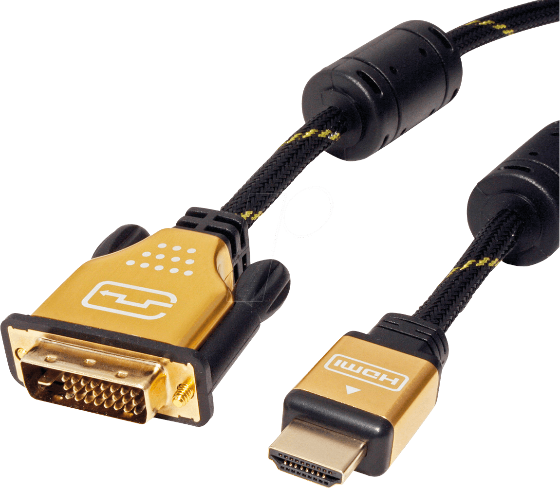 ROLINE 11045890 - Kabel, HDMI-St.  DVI-D 24 +1 St., 4k@30 Hz, 1,0 m von ROLINE GOLD