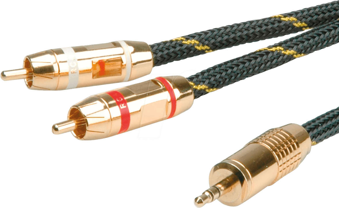 ROLINE 11094273 - Audio Kabel, 3,5 mm Klinkenst. auf 2x Cinch St., 2,5 m von ROLINE GOLD