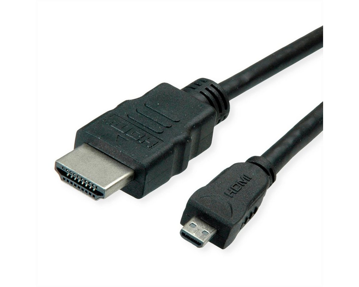 ROLINE GREEN HDMI High Speed Kabel mit Ethernet, HDMI ST - Micro HDMI ST Audio- & Video-Kabel, HDMI Typ A Männlich (Stecker), HDMI Typ D (Micro) Männlich (Stecker) (200.0 cm) von ROLINE GREEN