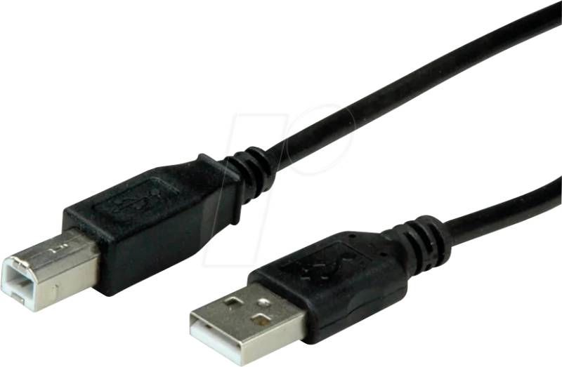 ROLINE 11458818 - USB 2.0 Kabel, A Stecker auf B Stecker, schwarz, 1,8 m von ROLINE RECYCLED MATERIAL