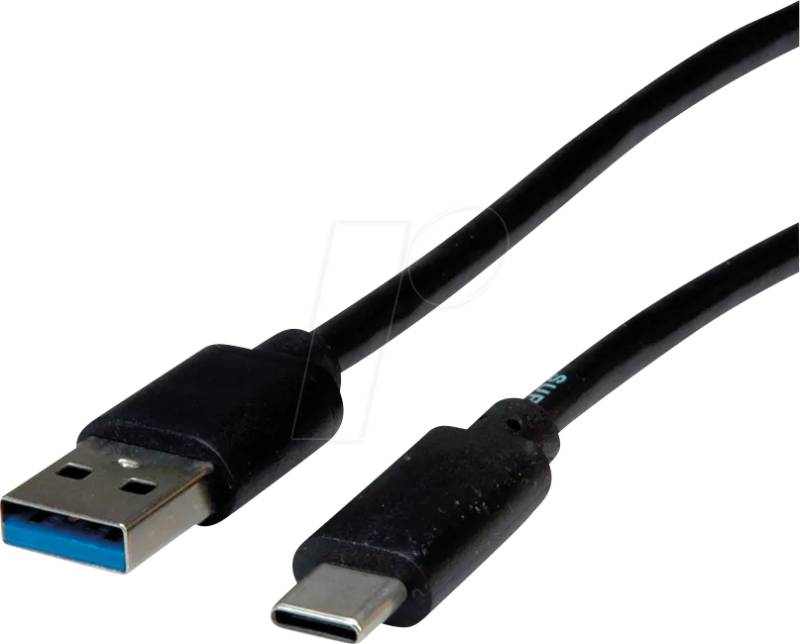 ROLINE 11459011 - USB 5 Gb/s Kabel, A Stecker auf C Stecker, schwarz, 1,0 m von ROLINE RECYCLED MATERIAL