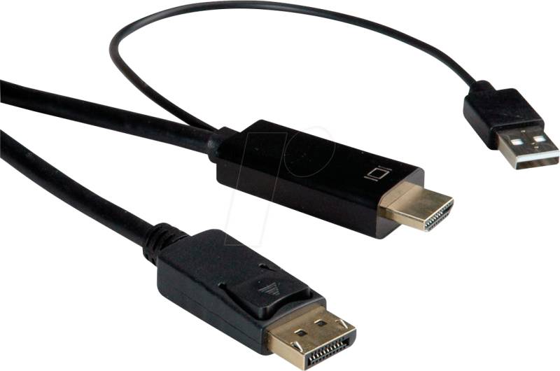 ROLINE 11045991 - DisplayPort 1.2 auf HDMI A Stecker, 4K 60Hz, 1,0 m von ROLINE