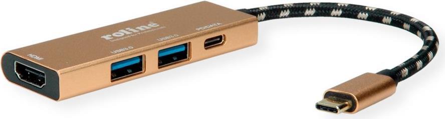 ROLINE 12.02.1119 Notebook-Dockingstation & Portreplikator Verkabelt USB 3.2 Gen 2 (3.1 Gen 2) Type-C Gold (12.02.1119) von ROLINE