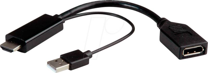 ROLINE 12033147 - HDMI Adapter, HDMI Stecker auf DP Buchse, aktiv von ROLINE