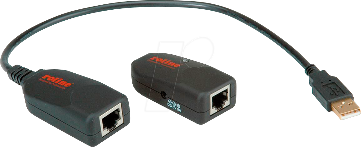 ROLINE 12041100 - USB 2.0 Kabel, A Stecker auf A Buchse, CAT5e/6, bis 50 m von ROLINE