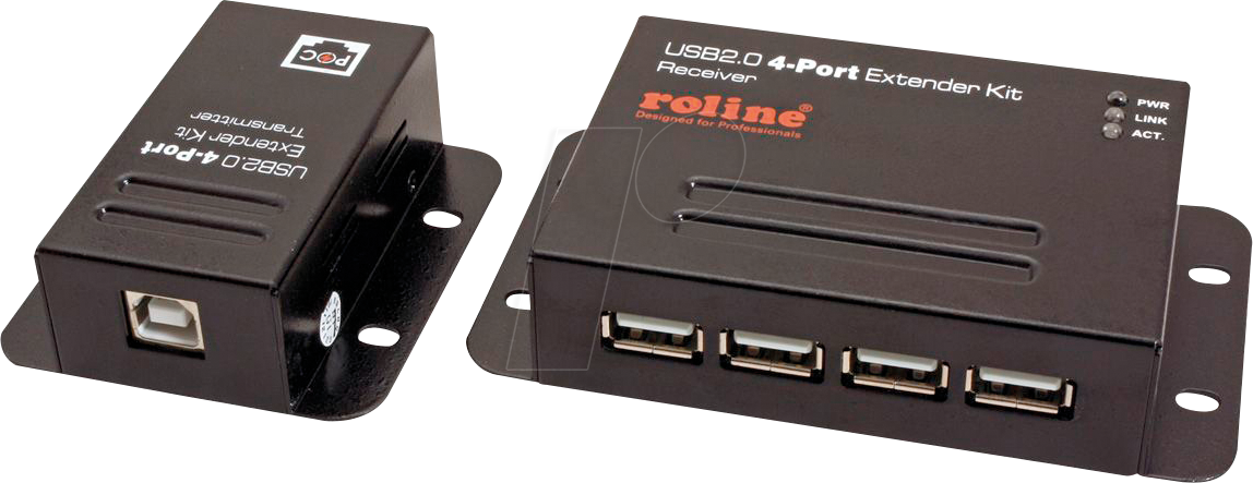 ROLINE 12041101 - USB 2.0 Cat.5 Extender max. 50m mit 4 Port Hub von ROLINE