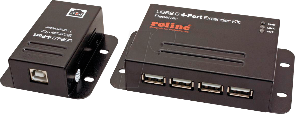 ROLINE 12041101 - USB 2.0 Cat.5 Extender max. 50m mit 4 Port Hub ROLINE 12041101 - USB 2.0 Cat.5 Extender max. 50m mit 4 Port Hub von ROLINE