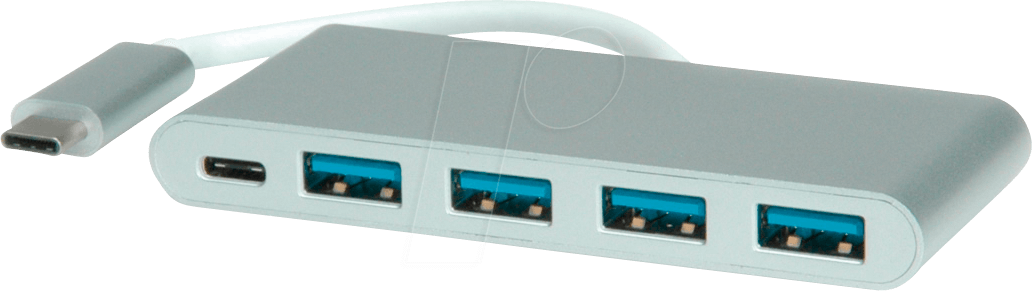 ROLINE 14025045 - USB 3.0 Hub 4 Port, USB-C zu 4x USB 3.0 Typ A, 1x PD ROLINE 14025045 - USB 3.0 Hub 4 Port, USB-C zu 4x USB 3.0 Typ A, 1x PD von ROLINE