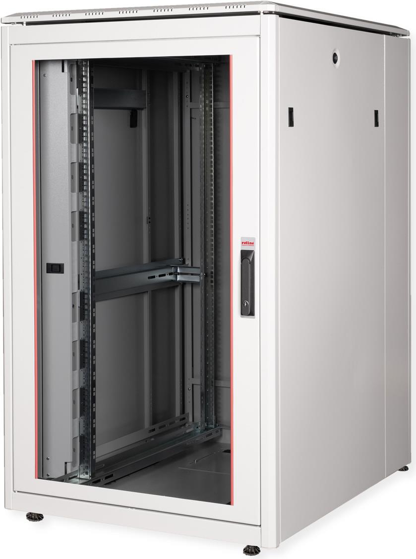 ROLINE 19 Zoll Netzwerkschrank Pro 26 HE 800x1000 BxT Glastür grau (26.21.0054) von ROLINE