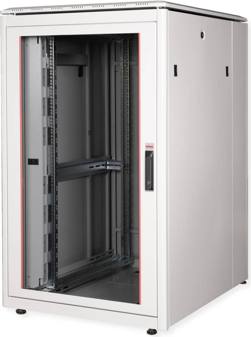 ROLINE 19 Zoll Netzwerkschrank Pro 26 HE 800x1000 BxT Glastür grau (26.21.0054) von ROLINE
