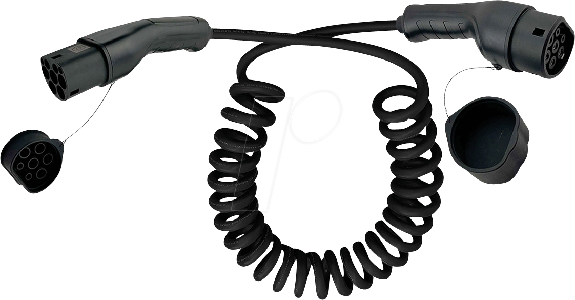 ROLINE 19080045 - Typ 2 Kabel, für E-Fahrzeuge, 11 kW, 16 A, 3-Phase, 5 m, Spiral von ROLINE