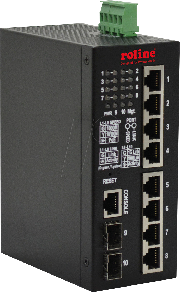 ROLINE 21131131 - Switch, 10-Port, Gigabit Ethernet, PoE+ von ROLINE