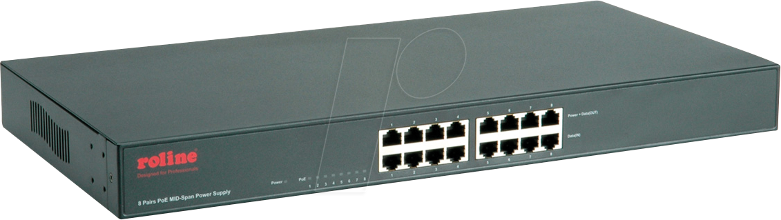 ROLINE 21131181 - 8-Port Power over Ethernet (PoE+) Injektor von ROLINE