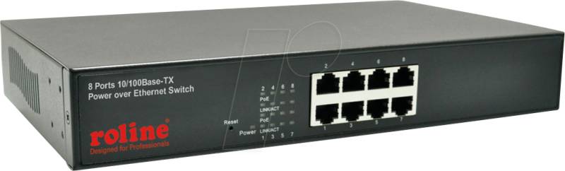 ROLINE 21131191 - Switch, 8-Port, Fast Ethernet, PoE von ROLINE
