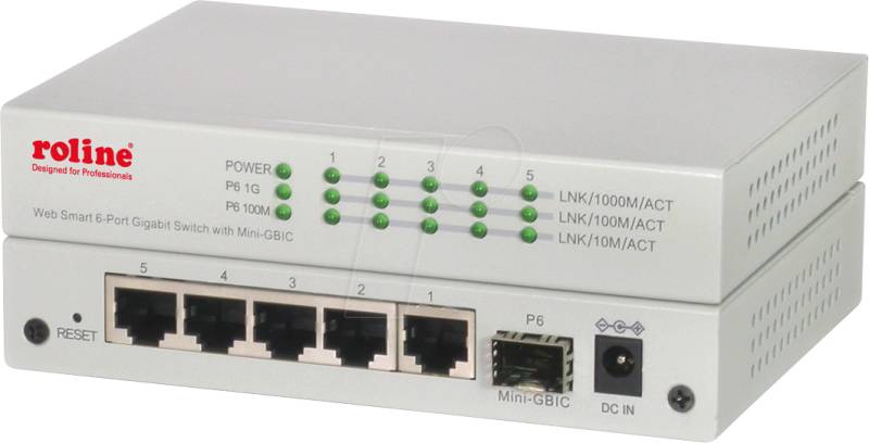 ROLINE 21143523 - Switch, 6-Port, Gigabit Ethernet, SFP von ROLINE