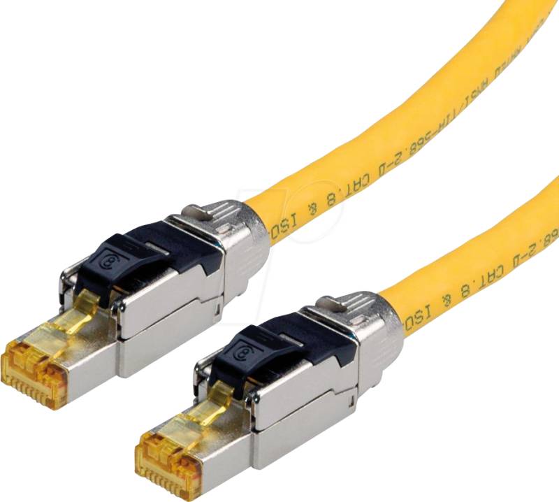 ROLINE 21151851 - Patchkabel, Cat.8, S/FTP (PiMF), Massivdraht, gelb, 1 m von ROLINE