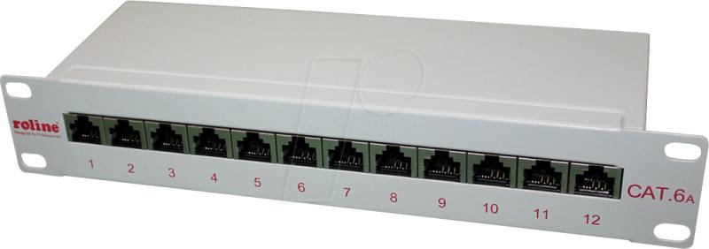 ROLINE 26110316 - 10'' Patchpanel, 12-Ports, Cat.6a, grau von ROLINE