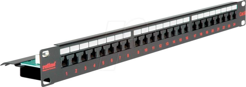 ROLINE 26110362 - Patchpanel 19'', 24-Port, Cat.6, 1 HE, schwarz von ROLINE