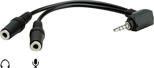 ROLINE 3,5mm Adapter 4polig (Mikrofon+Lautsprecher), schwarz, 15 cm von ROLINE