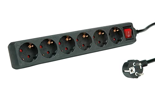 ROLINE 6-fach Steckdosenleiste mit Schalter, schwarz, 3 m von ROLINE