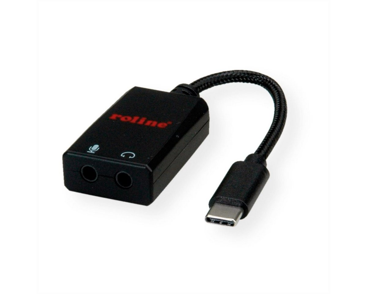 ROLINE Adapter USB Typ C - 2x 3,5mm Audio, ST/BU Computer-Adapter USB Typ C (USB-C) Männlich (Stecker) zu Klinke 3,5 mm, 3-polig Stereo (Mini-Klinke) Weiblich (Buchse), 13.0 cm von ROLINE