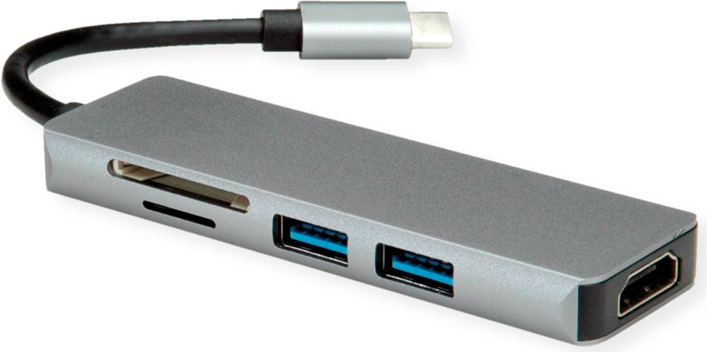 ROLINE Dockingstation Typ C HDMI 2x USB3.2 Gen1 A SD/MicroSD - Digital/Daten (12.02.1019) von ROLINE