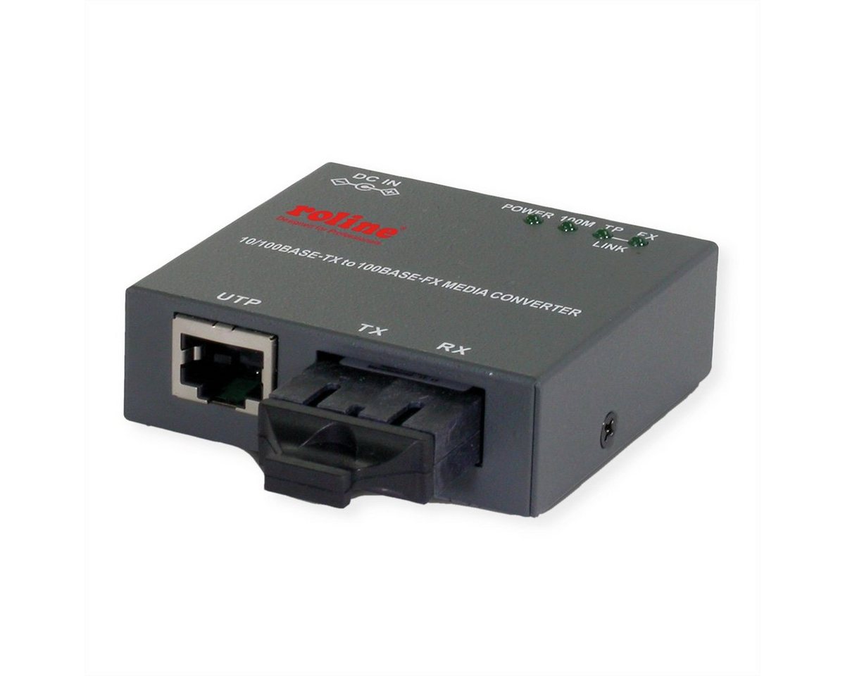 ROLINE Fast Ethernet Kompakt-Konverter Netzwerk-Adapter, 10/100Base-TX - 100Base-FX (SC) von ROLINE