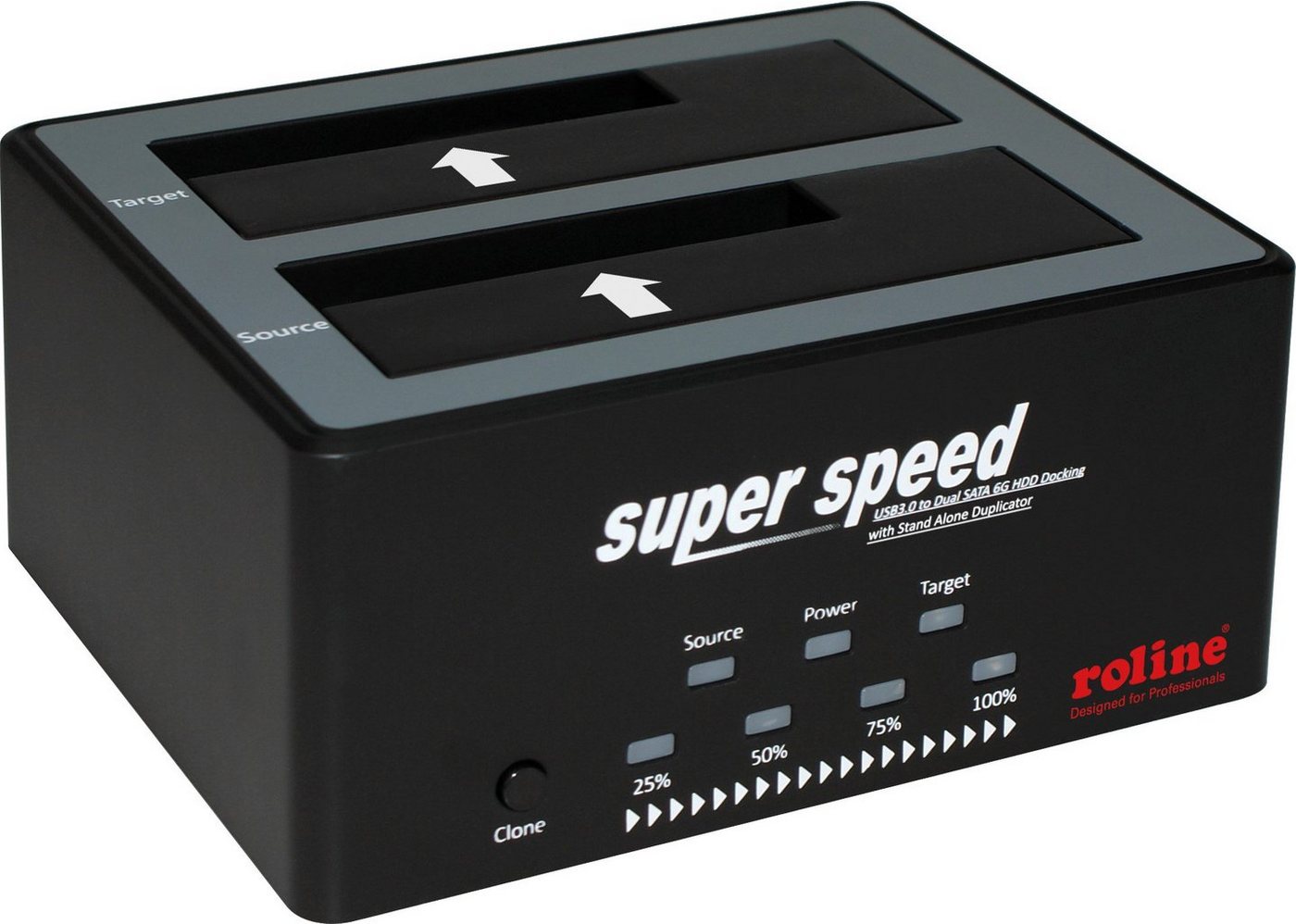 ROLINE Festplatten-Gehäuse 2.5" / 3.5" SATA HDD/SSD Docking Station, USB 3.2 Gen 1, HDD-Clone-Funktion ROLINE Festplatten-Gehäuse 2.5" / 3.5" SATA HDD/SSD Docking Station, USB 3.2 Gen 1, HDD-Clone-Funktion von ROLINE