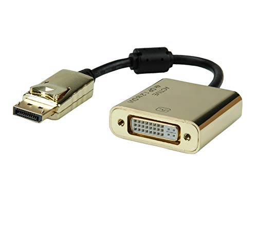 ROLINE GOLD 4K DP-DVI Adapter, Aktiv, v1.2, DP ST - DVI BU, Retail Blister von ROLINE