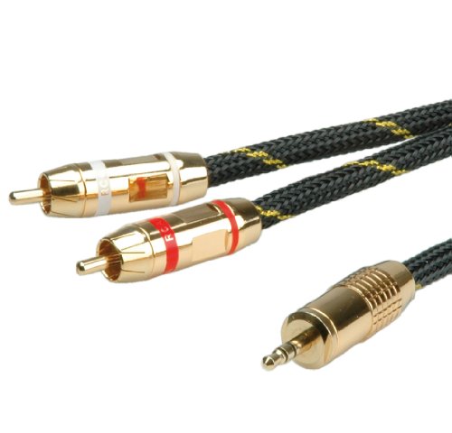 ROLINE GOLD Audio-Verbindungskabel 3,5mm Stereo - 2x Cinch, ST/ST, 5 m ROLINE GOLD Audio-Verbindungskabel 3,5mm Stereo - 2x Cinch, ST/ST, 5 m von ROLINE