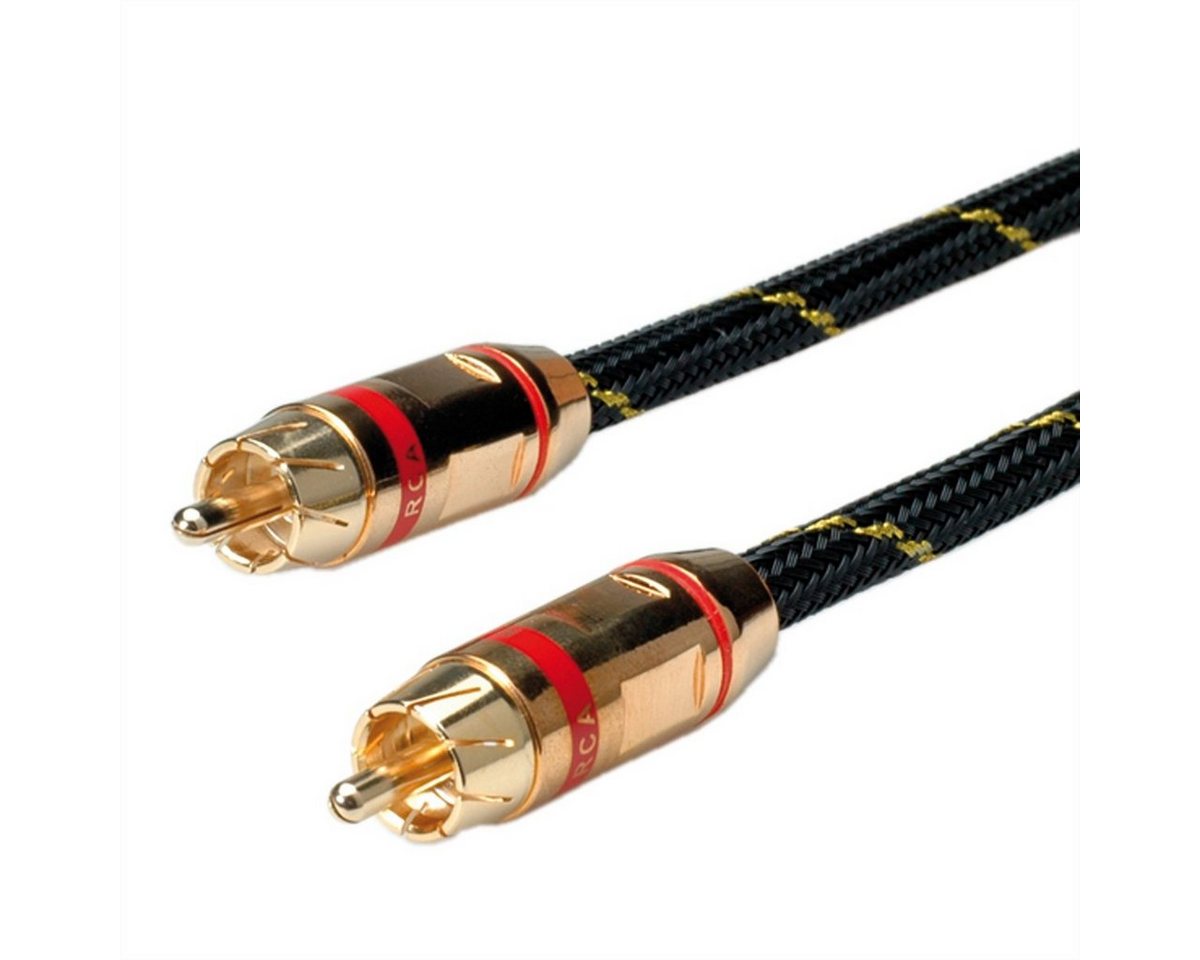 ROLINE GOLD Cinch-Verbindungskabel simplex ST/ST, Rot Audio-Kabel, Cinch (RCA) Männlich (Stecker), Cinch (RCA) Männlich (Stecker) (250.0 cm) von ROLINE