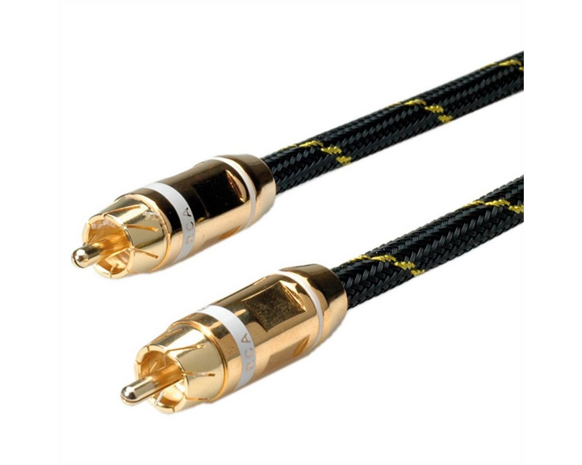 ROLINE GOLD Cinch-Verbindungskabel simplex ST/ST, weiss Audio-Kabel, Cinch (RCA) Männlich (Stecker), Cinch (RCA) Männlich (Stecker) (500.0 cm) von ROLINE