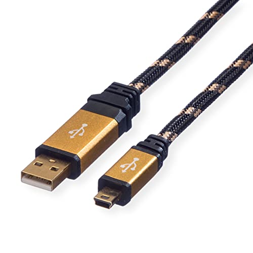 ROLINE GOLD USB 2.0 Kabel, Typ A - 5-Pin Mini, 0,8 m von ROLINE