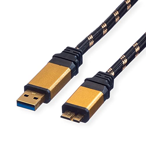 ROLINE GOLD USB 3.2 Gen 1 Kabel, USB A - Micro B, ST/ST, 0,8 m von ROLINE