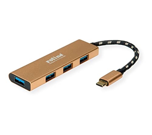 ROLINE Gold USB 3.2 Gen 1 Hub, 4fach, Typ C Anschlusskabel von ROLINE
