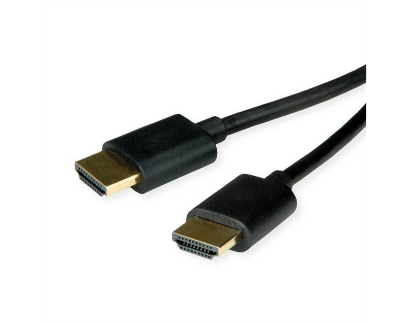 ROLINE HDMI High Speed Kabel mit Ethernet, Slim Audio- & Video-Kabel, HDMI Typ A Männlich (Stecker), HDMI Typ A Männlich (Stecker) (300.0 cm), ST-ST von ROLINE