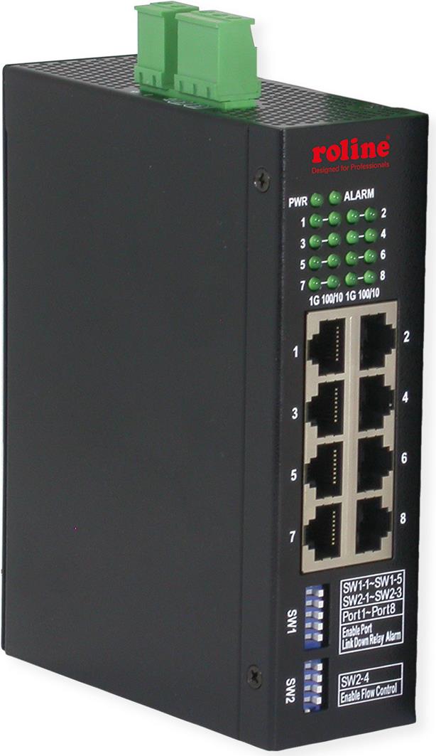 ROLINE Ind. Mng Gbit Ethernet Switch 8x - Switch - 1 Gbps - 8-Port - Ethernet - Managed (21.13.1134) von ROLINE