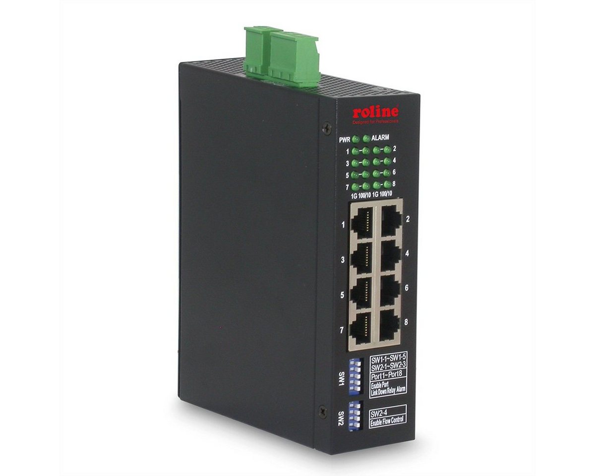 ROLINE Industrial Gigabit Ethernet Switch, 8 Ports, Web Managed Netzwerk-Switch von ROLINE