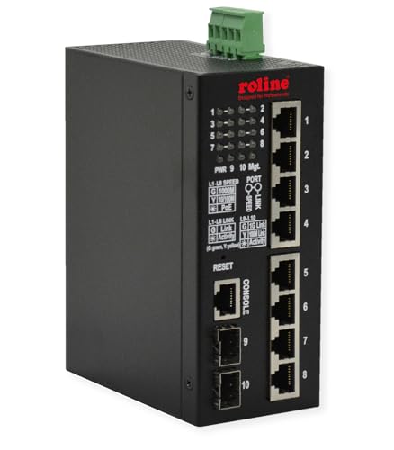 ROLINE Industrial Gigabit Switch, 10 Ports, PoE+, Smart Managed, 240W ROLINE Industrial Gigabit Switch, 10 Ports, PoE+, Smart Managed, 240W von ROLINE