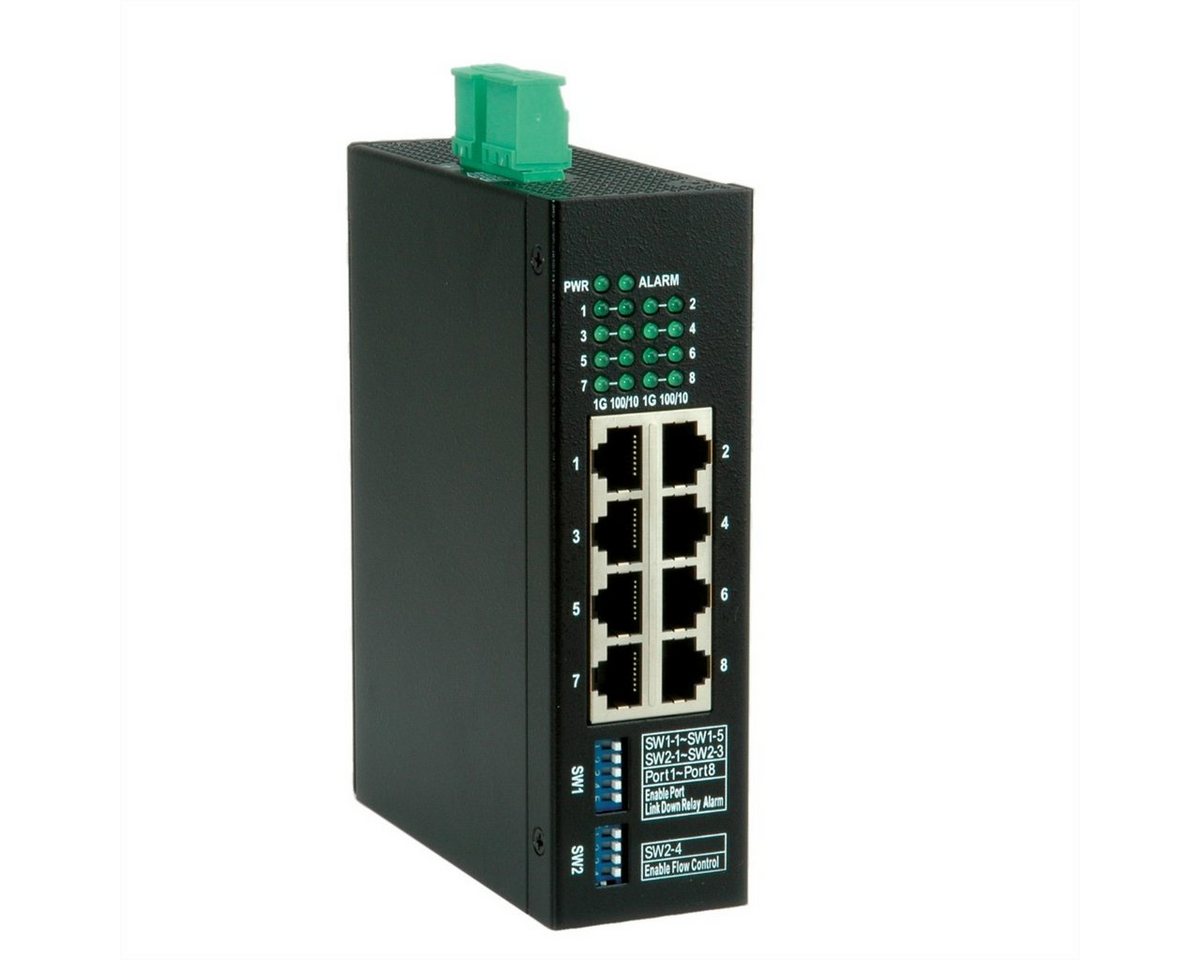 ROLINE Industrie Gigabit Switch, 8x RJ-45 Netzwerk-Switch von ROLINE