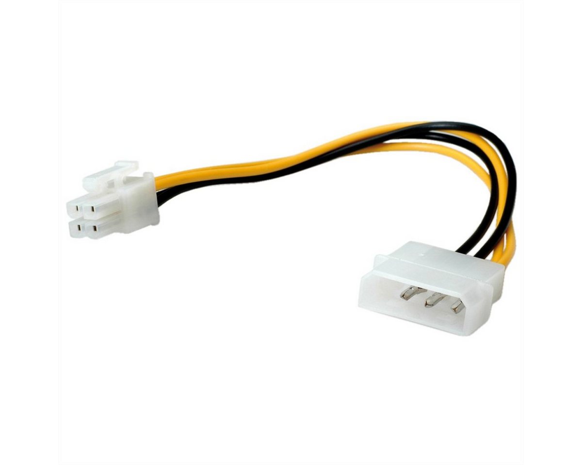 ROLINE Internes Power Kabel, 4pol. HDD / ATX12V-P4 4-polig Power Computer-Kabel, Molex 4-pin (BIG) Männlich (Stecker), ATX12V-P4 4-polig Weiblich (Buchse) (15.0 cm) von ROLINE