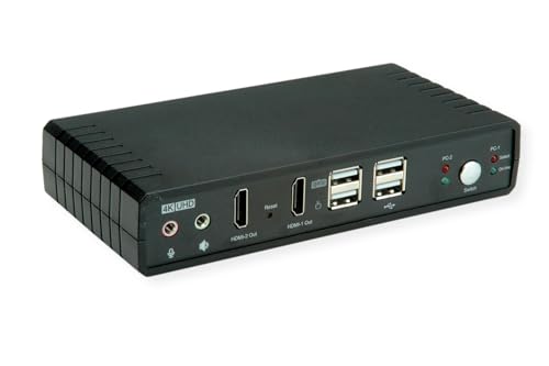 ROLINE KVM-Audio-Switch Dual Head HDMI 4K60, 1 User - 2 PC ROLINE KVM-Audio-Switch Dual Head HDMI 4K60, 1 User - 2 PC von ROLINE
