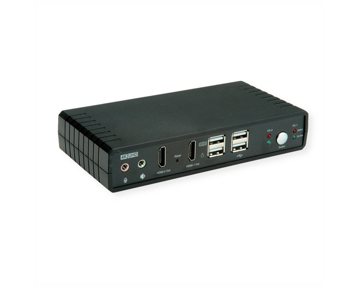 ROLINE KVM-Audio-Switch Dual Head HDMI 4K60 Computer-Adapter, 1 User - 2 PC ROLINE KVM-Audio-Switch Dual Head HDMI 4K60 Computer-Adapter, 1 User - 2 PC von ROLINE