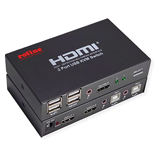 ROLINE KVM Switch, HDMI 4K, USB, 1 User - 2 PC von ROLINE