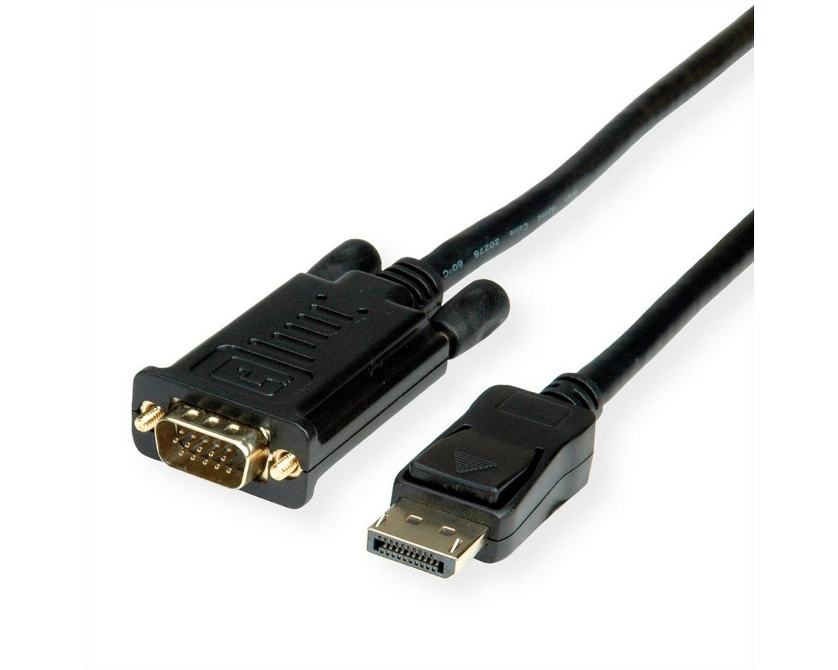 ROLINE Kabel DisplayPort-VGA, DP ST - VGA ST Audio- & Video-Adapter DisplayPort Männlich (Stecker) zu HD D-Sub 15-polig (HD-15), VGA Männlich (Stecker), 100.0 cm von ROLINE